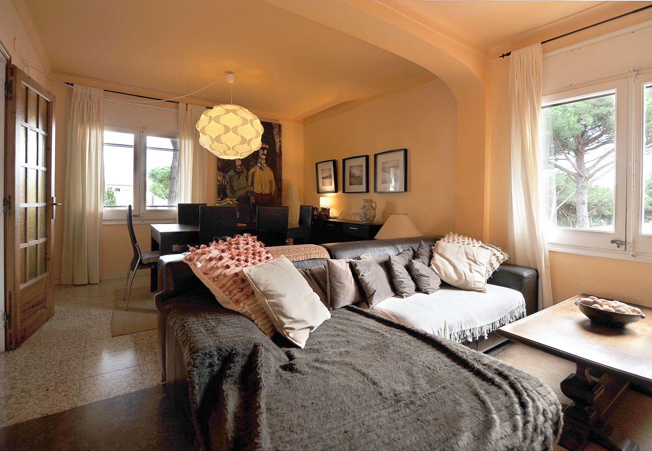 Large living room with sofa