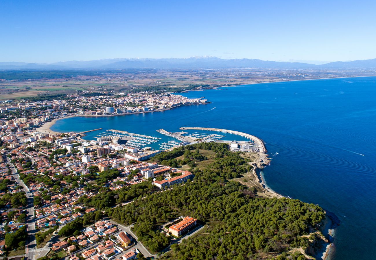 View from the sky of the town of l'Escala